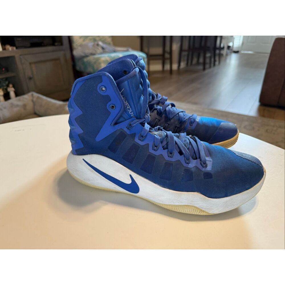 Nike Men's Size 9.5 Hyperdunk Zoom Basketball Shoes Royal Blue White Athletic - Picture 5 of 12